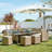 Rattan 9 - Person Seating Group with Cushions and LED Premium Parasol-114346416-114002198