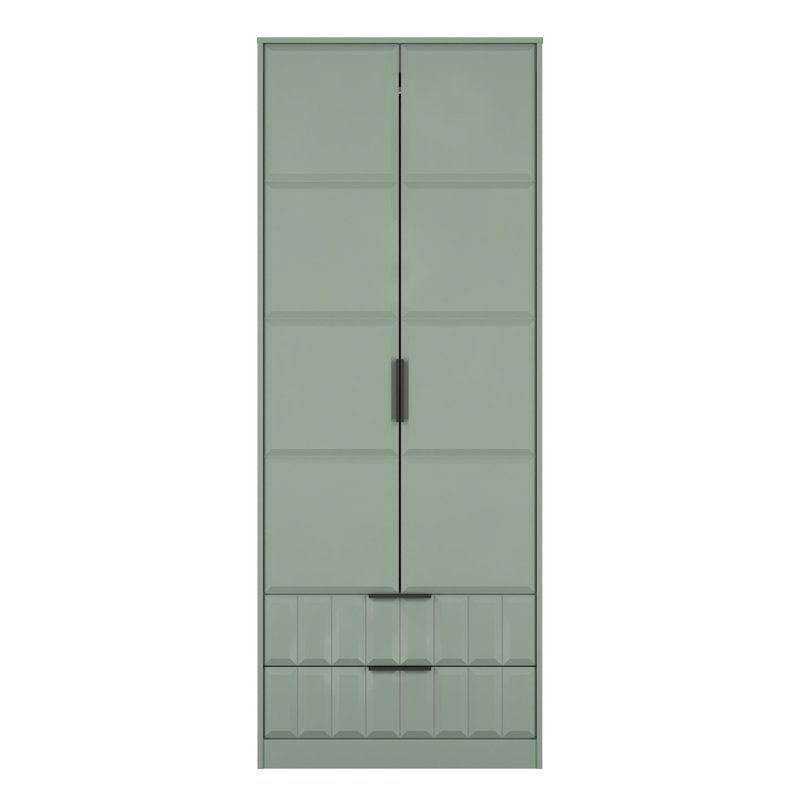 Besian 2 Door 2 Drawer Wardrobe, Reed Green
