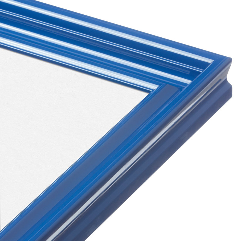 Lilli Wood Beveled Picture Frame with Mat, 8" x 10", 16" x 20", Blue