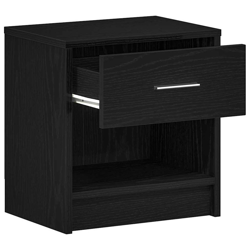 Bedside Cabinets With Drawer, Black, 2