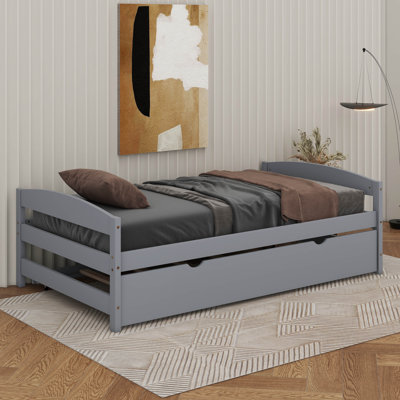 Twin Size Platform Bed With Trundle by Red Barrel Studio