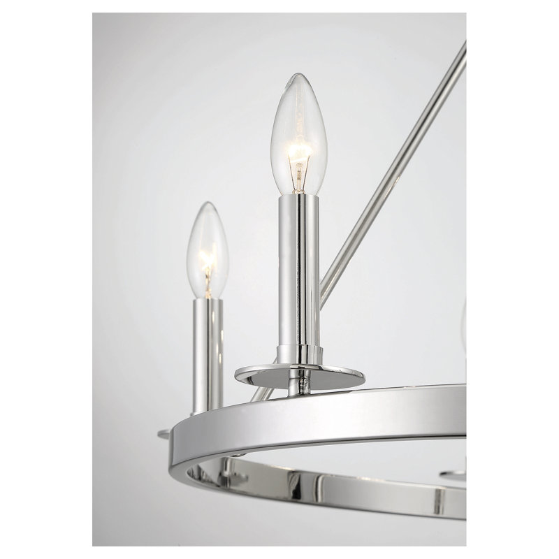 Lustre 6 lumières en nickel poli, Nickel poli