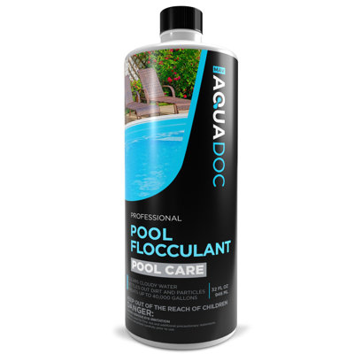 Floculant pour piscine pour le nettoyage de piscine - Trousse de floculation pour piscine extra-puissante qui sert de liquide de raffineur d'eau de piscine - Traitement de piscine à action rapide | Floculant 32 oz pour piscine AquaDoc