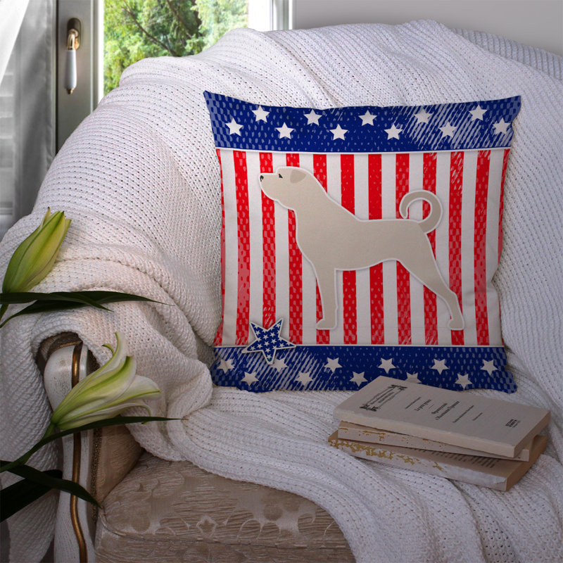 Patriotic Outdoor Throw Pillow, 14" H x 14" W x 3" D