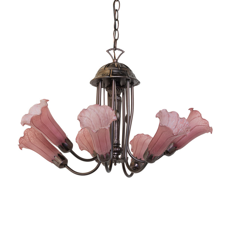Lustre linéaire moderne à 7 lumières Jacumba, Mauve