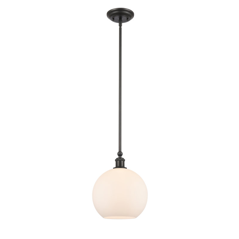 Luminaire suspendu sphère 1 lumière, Blanc mat, H 13 po x l 10 po x P 10 po