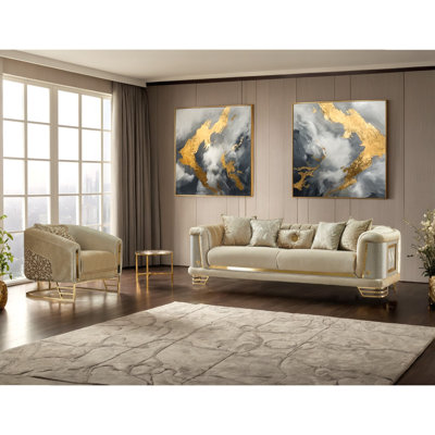 Heideliese 2 - Piece Velvet Living Room Set by Everly Quinn