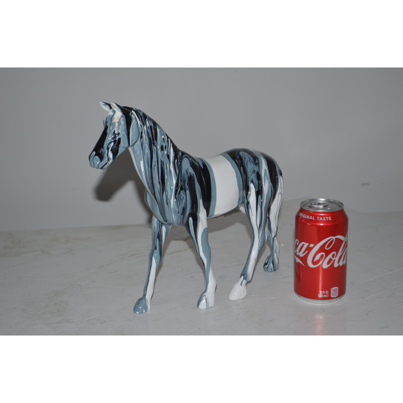 Aaheli Modern Art Multi Color Horse Resin Statue - Size: 4"L x 13"W x 11"H.