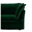 Canapé modulaire en velours côtelé vert avec repose-pieds convertible, siège en L à assise profonde avec housses amovibles lavables et coussins surdimensionnés