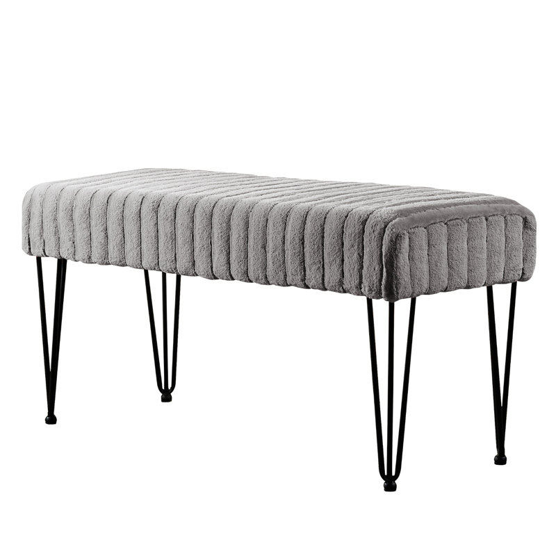 Dugan Upholstered Ottoman, Silver Gray 