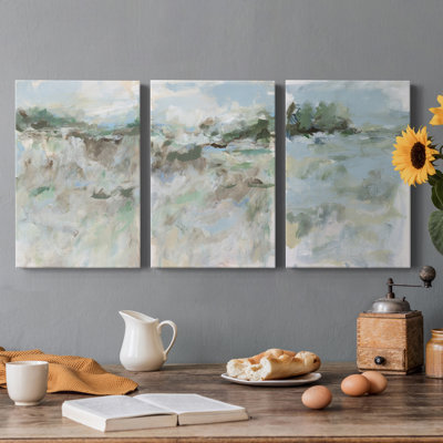 " Far Away Hills I " 3 - Pieces Painting Print