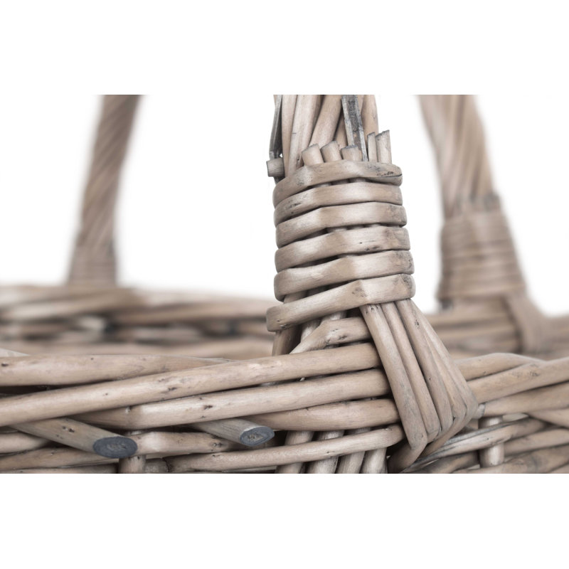 Wicker 2 Piece Bathroom Storage Shopper Basket Set