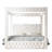 Upholstered Tufted Canopy Bed with Deep Button Headboard and Padded Frame, Modern Velvet Four Poster Bed for Bedroom Cream, Queen-387114489-396583962
