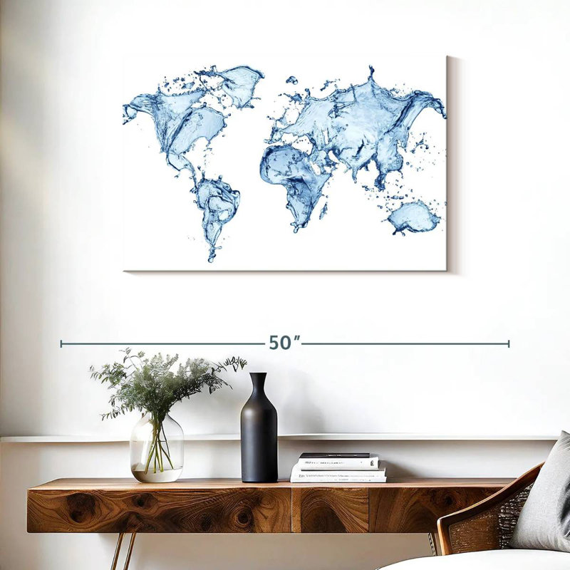 Aliaz Splash World Map, 24" H x 36" W