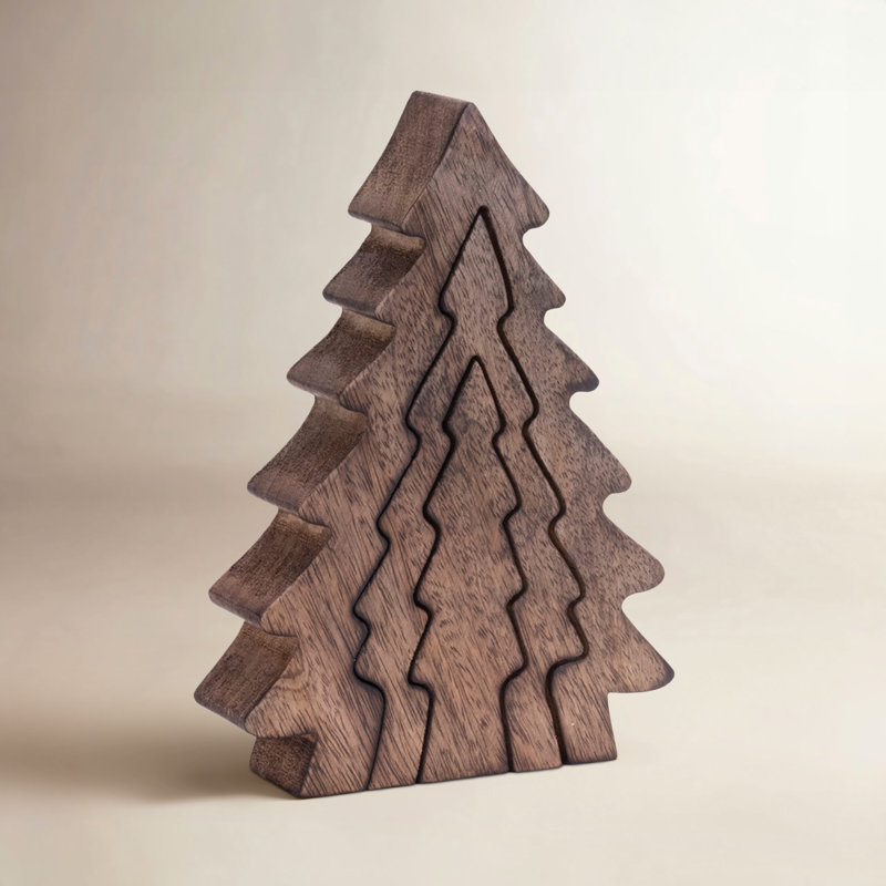 Présentoir gigognes en bois (ensemble de 2), Brun