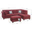 Canapé modulaire en velours rouge