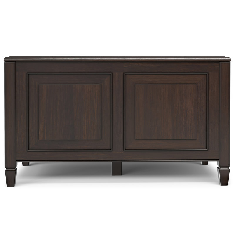 Chestnut Brown Solid Wood Storage Bench Trunk with Safety Hinges