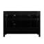 Meuble-lavabo de 48 po de couleur noire, 4 portes coulissantes, 2 tiroirs, structure en bois massif, armoire, décor transitionnel et polyvalent à fermeture silencieuse et large noir pour la salle de bain, rangement de tiroirs de portes,