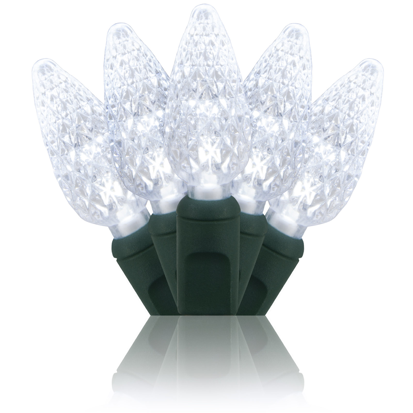 70 Light C6 LED Christmas String Lights, Cool White