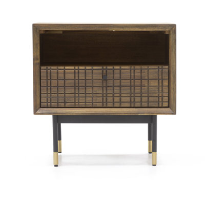 Eduardo 55 cm W Solid Wood Bedside Table