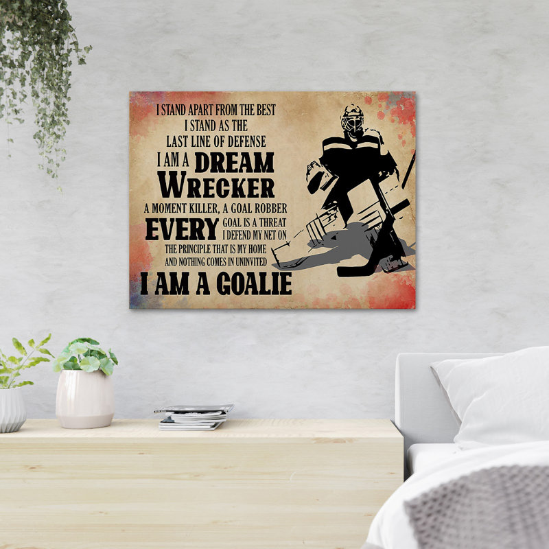«Hockey Player Man», impression sur toile tendue, H 16 po x l 20 po x P 2 po