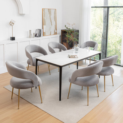 Chaise avec accoudoirs en velours Lokelani