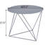 Table d'appoint ronde grise en métal gris avec un design polyvalent pour les maisons de construction géométrique moderne