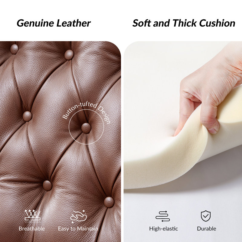 Cherri 32.5" Genuine Leather Wingback Power Recliner With USB And Type-C Charging Ports(Set Of 2), Brown