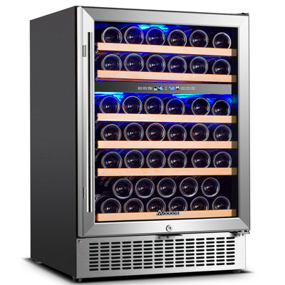 24" Wine Fridge For 46 Bottles, Dual Temperature Zones, Low Vibration Cooling & Soft Led, Built-in Or Freestanding Installation on Fridge.com