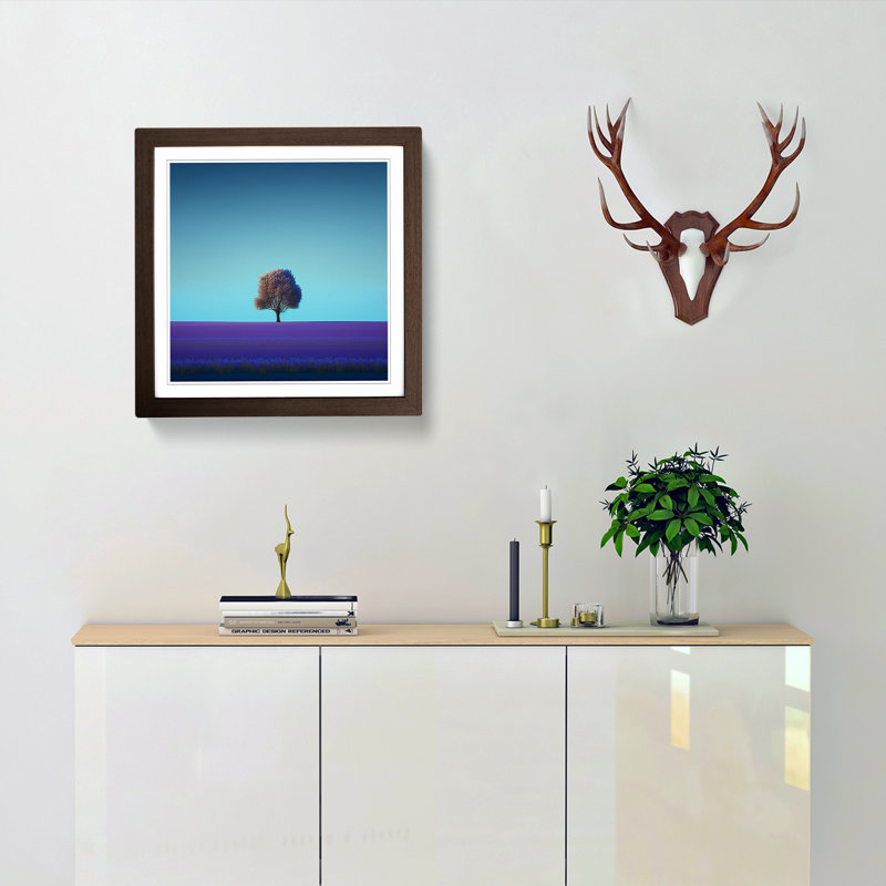 Single Picture Frame Print on Wood, Walnut