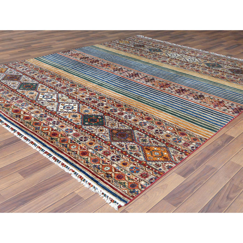 Tapis super en laine noué à la main 8 pi 5 po x 10 po Super Kazak Khorjin A21DDEDB354E4F91A7C8C517DC345766