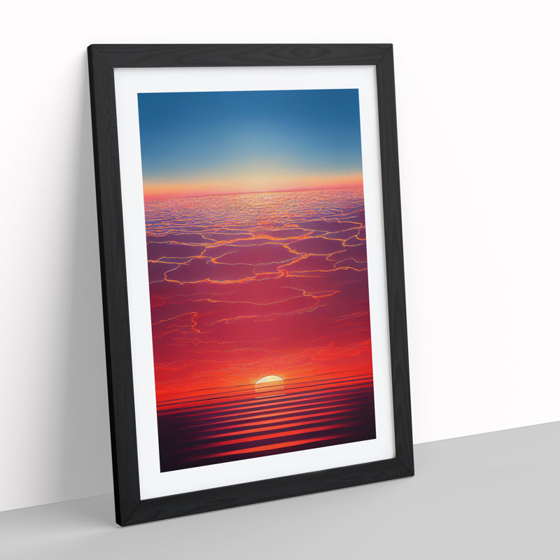 Dazzling Sunset - Single Picture Frame Print, 64cm H x 46cm W x 2cm D, Black