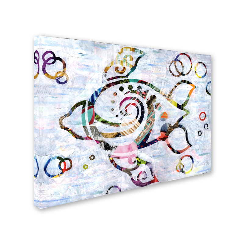 Sea Turtle Swimming on White Background Canvas Art