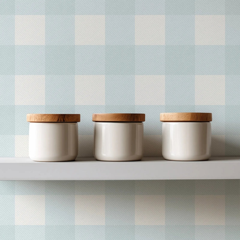 Washed Gingham, Bluebird, Premium Paper