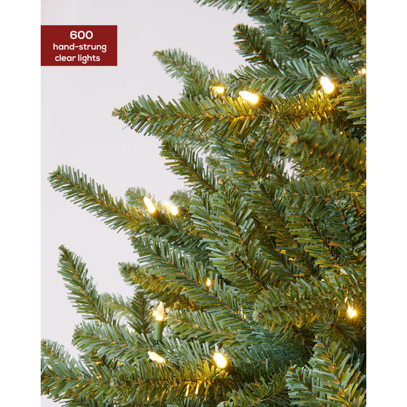 Sapin de Noël vert réaliste avec 650 lumières DEL, 6'
