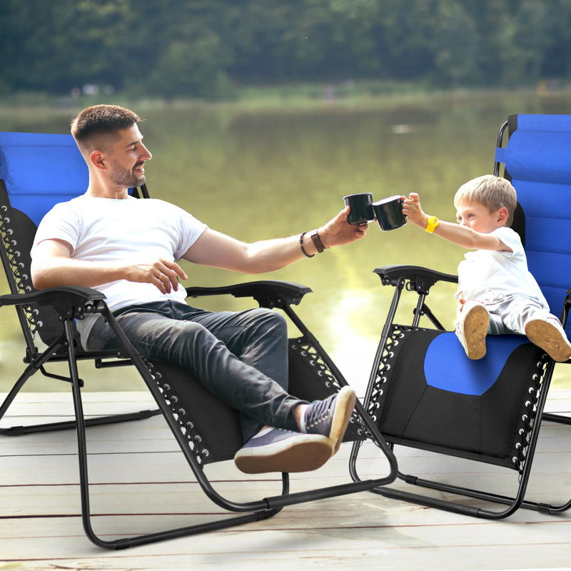 Burget 75cm Long Reclining Zero Gravity, Blue/Black