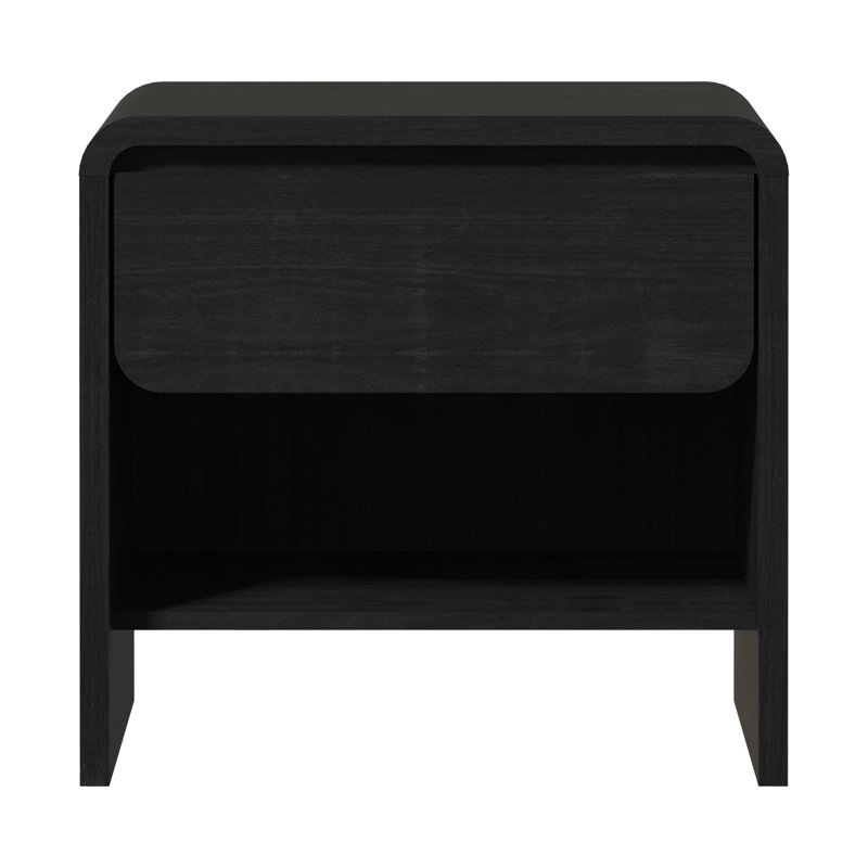 Rickie 1-Drawer End Table with Storage, Black
