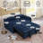 55.2" Sleeper Couch Corduroy Pull Out Sofa Bed-28978528
