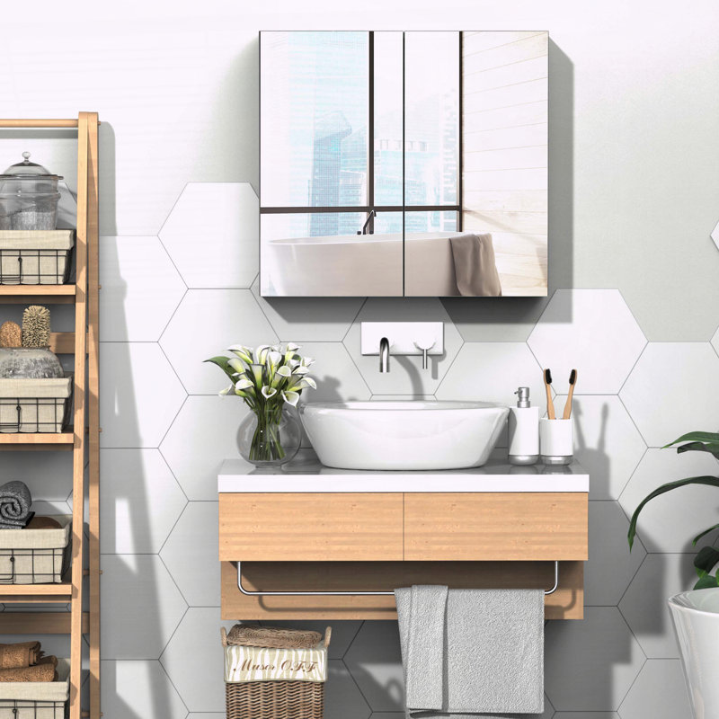 Armoire de salle de bain à miroir avec cadre en acier