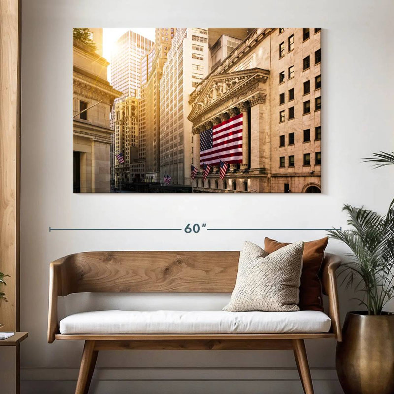 Drapeau américain Harpa Wall Street, H 34 po x l 51 po