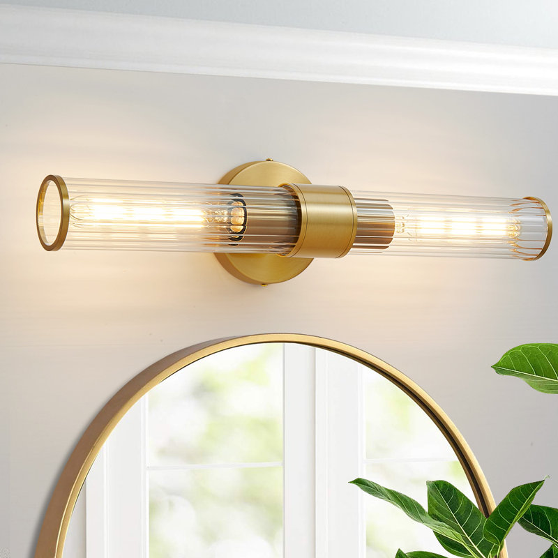 Almetta 2 - Light Bathroom Dimmable Vanity Light Bath Bar Fixtures, Gold, Screw Thread