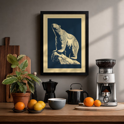 Upright Polar Bear Scandinavian - Framed Print