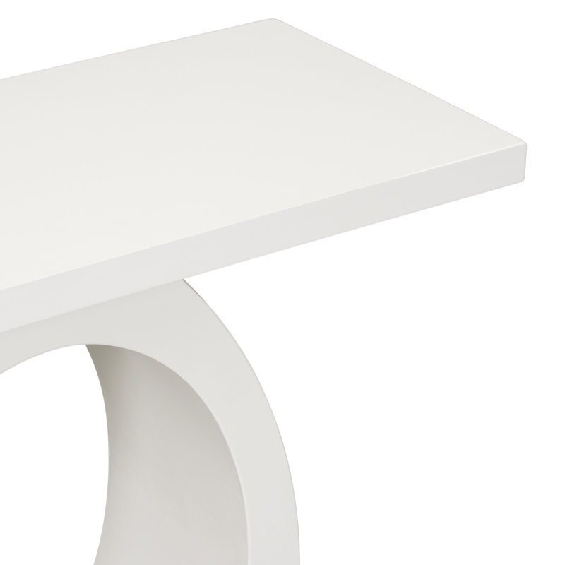 Console moderne Mirod avec base en forme d'œuf, stabilité et durabilité accrues, design élégant pour la décoration intérieure, pour le salon ou la chambre