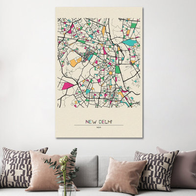 " New Delhi, India Map " by Ayse Deniz Akerman