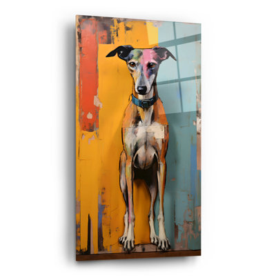  «Greyhound 1» par Sean Parnell, art mural en verre acrylique, 12 po x 24 po
