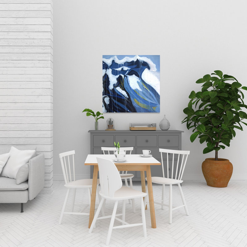Vague en mouvement | Toile bleue moderne Sea
