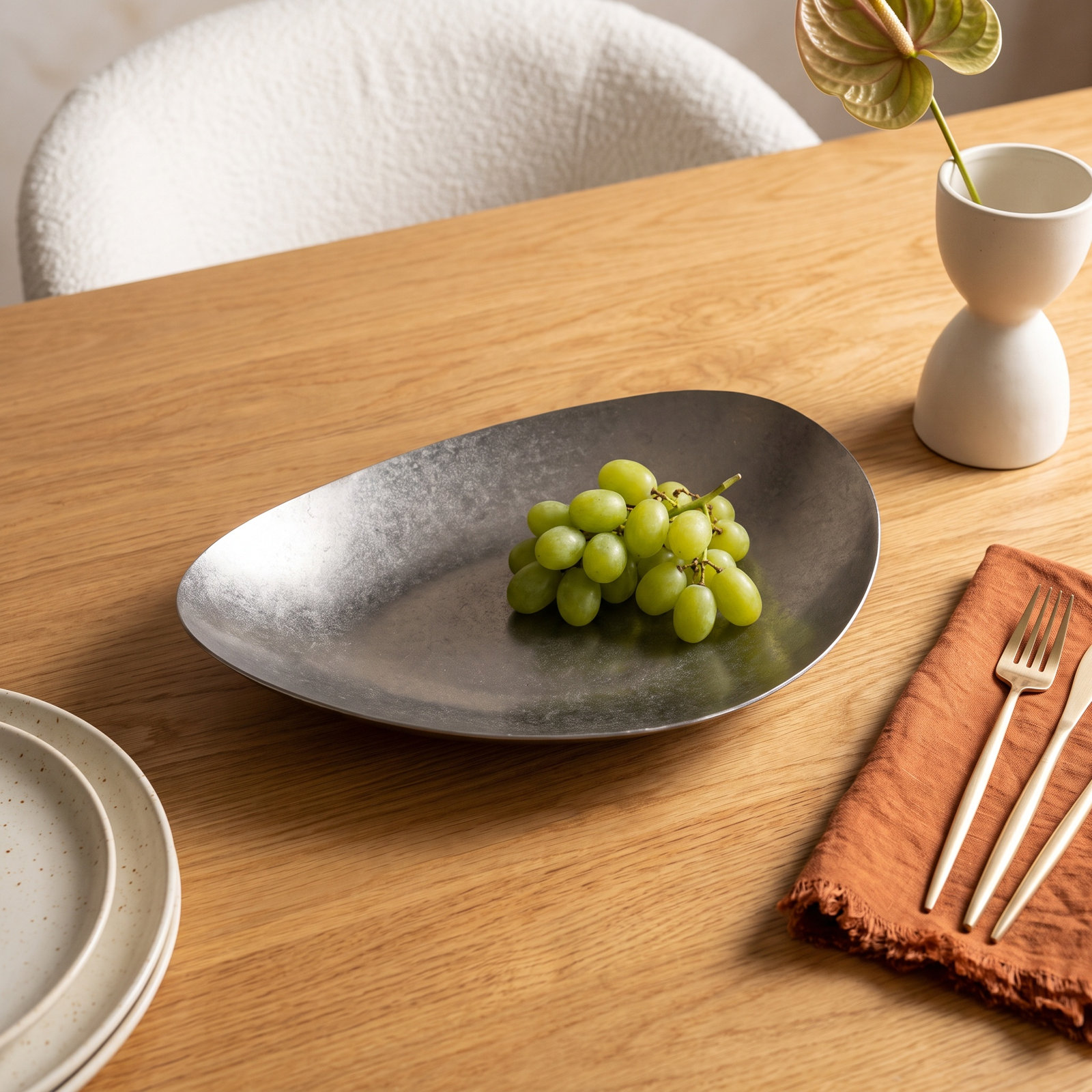 Stainless Steel Organic-Shaped Platter