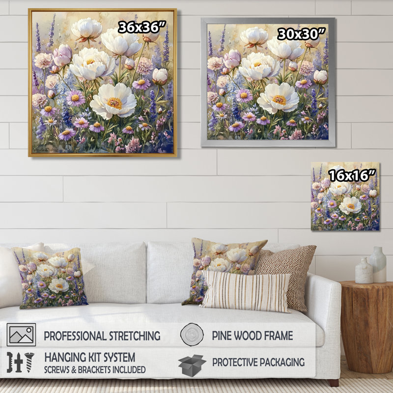 Kowal - Floral Wall Art, Single Picture Framed Print, Black, 16" H x 16" W