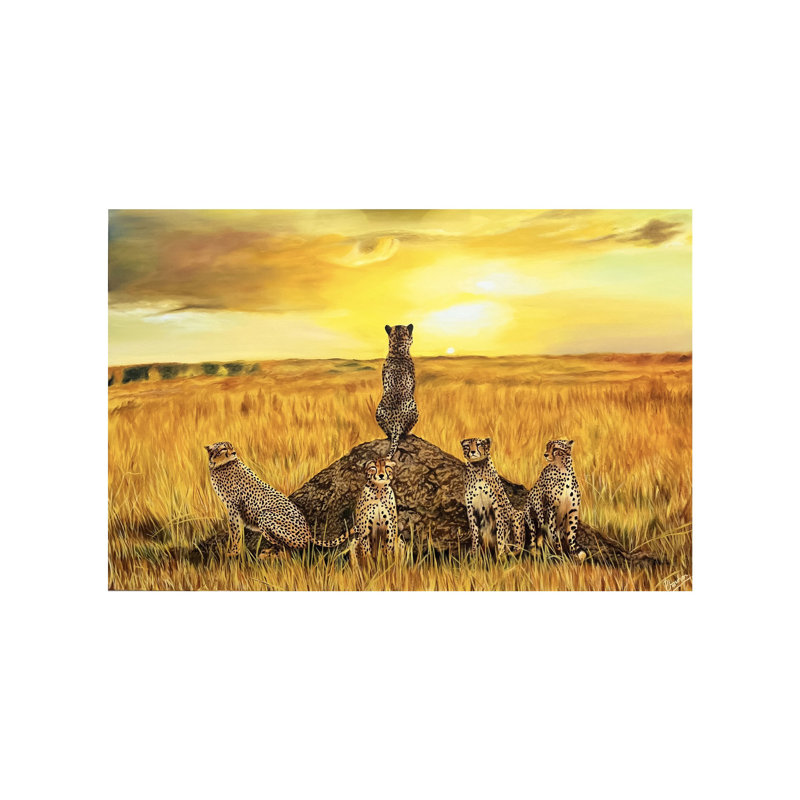 Coalition de guépards | Acrylique sur toile | Par Deekhaâ Chauhan