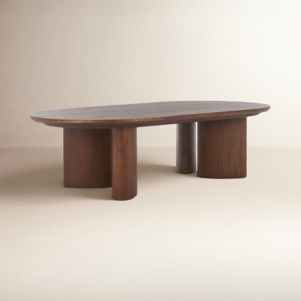 Caya 56" Oval Coffee Table, Walnut